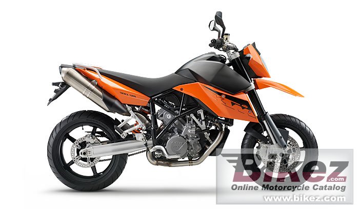 Big KTM 990 supermoto picture and wallpaper from Bikez.com